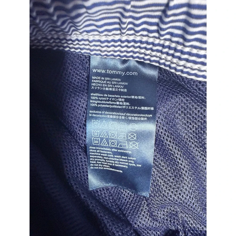 Tommy Hilfiger Swim Trunks Men XXL Navy Blue Mesh Lined Drawstring NWT